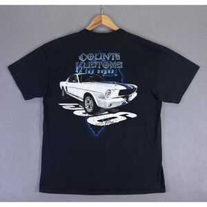 Counts Kustoms Shirt XL Black Ford GT350 Blue Flames Mechanic Garage Hot Rod
